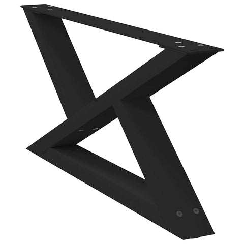 vidaXL Coffee Table Legs 2 pcs Black 70x(30-31.3) cm Steel