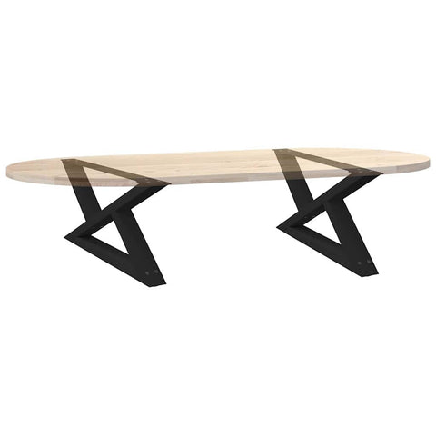 vidaXL Coffee Table Legs 2 pcs Black 70x(30-31.3) cm Steel