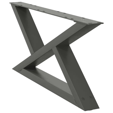 vidaXL Coffee Table Legs 2 pcs Anthracite 70x(30-31.3) cm Steel