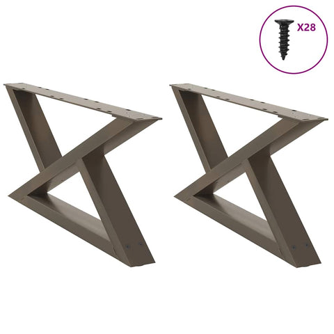 vidaXL Coffee Table Legs 2 pcs Natural Steel 70x(30-31.3) cm Steel