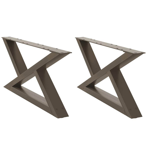vidaXL Coffee Table Legs 2 pcs Natural Steel 70x(30-31.3) cm Steel