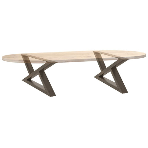 vidaXL Coffee Table Legs 2 pcs Natural Steel 70x(30-31.3) cm Steel