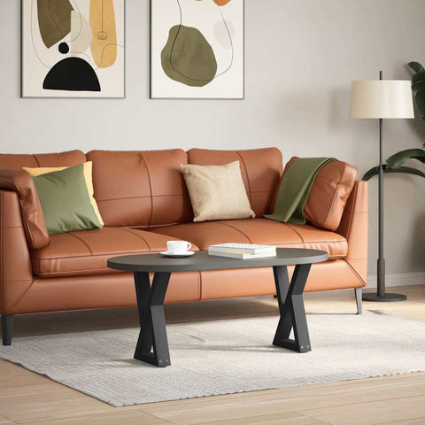 vidaXL Coffee Table Legs 2 pcs Black 28x(42-43.3) cm Steel