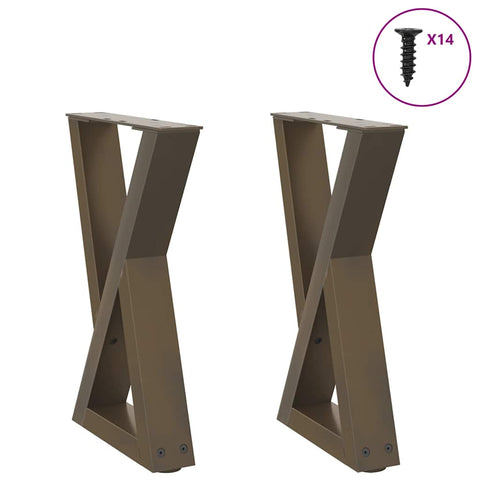 vidaXL Coffee Table Legs 2 pcs Natural Steel 28x(42-43.3) cm Steel