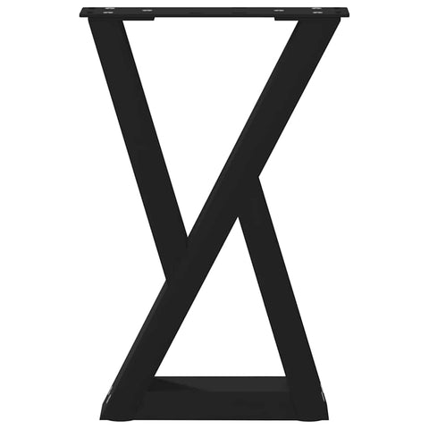 vidaXL Coffee Table Legs 2 pcs Black 38x(42-43.3) cm Steel