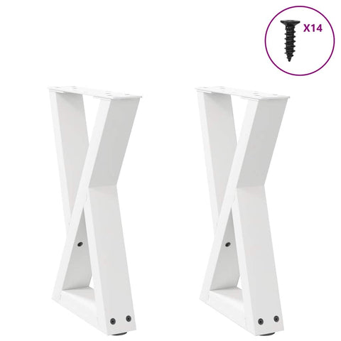vidaXL Coffee Table Legs 2 pcs White 38x(42-43.3) cm Steel