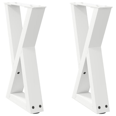 vidaXL Coffee Table Legs 2 pcs White 38x(42-43.3) cm Steel