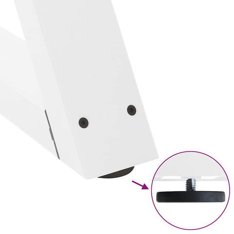 vidaXL Coffee Table Legs 2 pcs White 38x(42-43.3) cm Steel