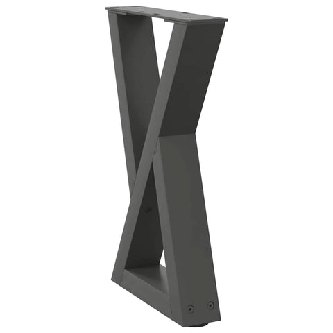 vidaXL Coffee Table Legs 2 pcs Anthracite 38x(42-43.3) cm Steel