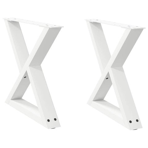 vidaXL Coffee Table Legs 2 pcs White 50x(42-43.3) cm Steel