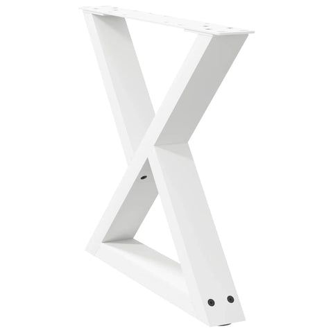 vidaXL Coffee Table Legs 2 pcs White 50x(42-43.3) cm Steel