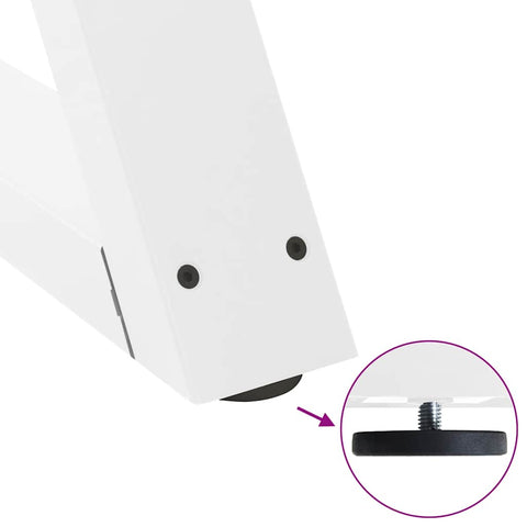 vidaXL Coffee Table Legs 2 pcs White 50x(42-43.3) cm Steel