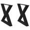 vidaXL Coffee Table Legs 2 pcs Black 60x(42-43.3) cm Steel