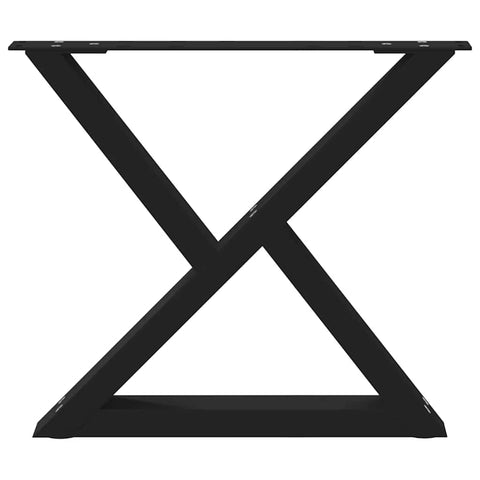 vidaXL Coffee Table Legs 2 pcs Black 60x(42-43.3) cm Steel