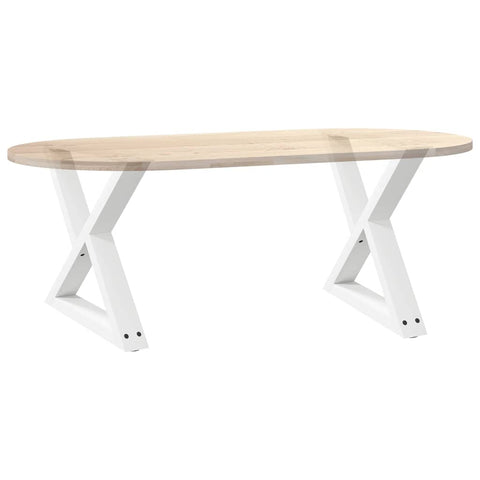 vidaXL Coffee Table Legs 2 pcs White 60x(42-43.3) cm Steel