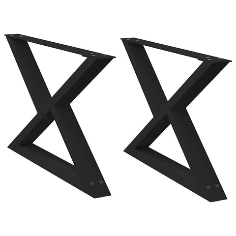 vidaXL Coffee Table Legs 2 pcs Black 70x(42-43.3) cm Steel