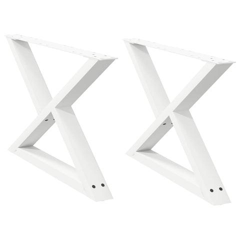 vidaXL Coffee Table Legs 2 pcs White 70x(42-43.3) cm Steel