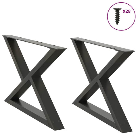 vidaXL Coffee Table Legs 2 pcs Anthracite 70x(42-43.3) cm Steel