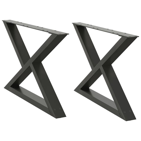vidaXL Coffee Table Legs 2 pcs Anthracite 70x(42-43.3) cm Steel