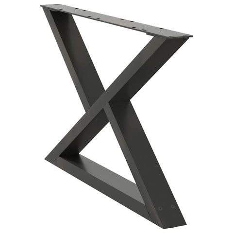 vidaXL Coffee Table Legs 2 pcs Anthracite 70x(42-43.3) cm Steel