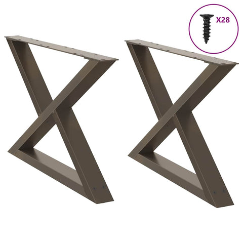 vidaXL Coffee Table Legs 2 pcs Natural Steel 70x(42-43.3) cm Steel