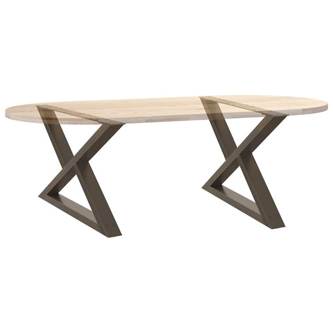 vidaXL Coffee Table Legs 2 pcs Natural Steel 70x(42-43.3) cm Steel