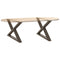 vidaXL Coffee Table Legs 2 pcs Natural Steel 70x(42-43.3) cm Steel