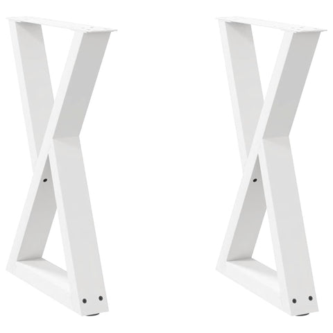 vidaXL Dining Table Legs 2 pcs White 50x(72-73.3) cm Steel