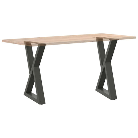 vidaXL Dining Table Legs 2 pcs Anthracite 50x(72-73.3) cm Steel