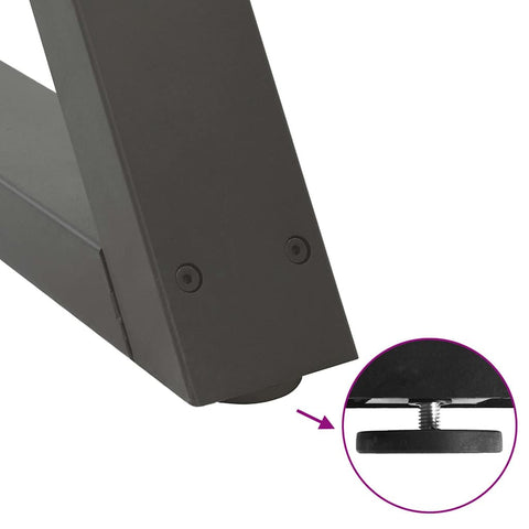 vidaXL Dining Table Legs 2 pcs Anthracite 50x(72-73.3) cm Steel