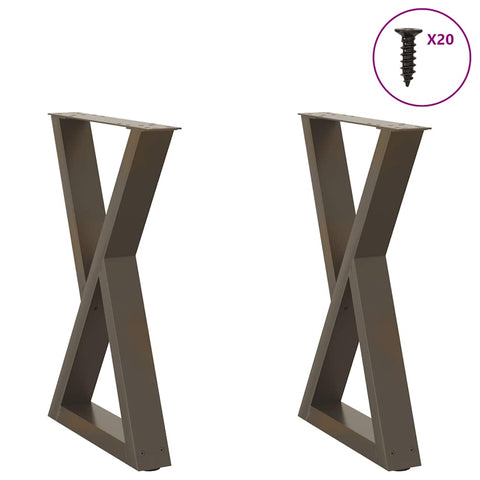 vidaXL Dining Table Legs 2 pcs Natural Steel 50x(72-73.3) cm Steel