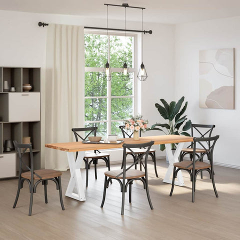 vidaXL Dining Table Legs 2 pcs White 60x(72-73.3) cm Steel