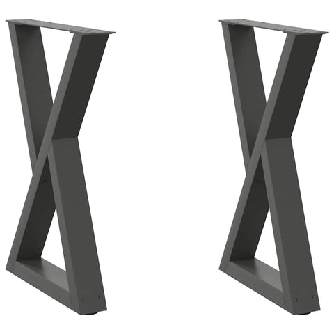 vidaXL Dining Table Legs 2 pcs Anthracite 60x(72-73.3) cm Steel