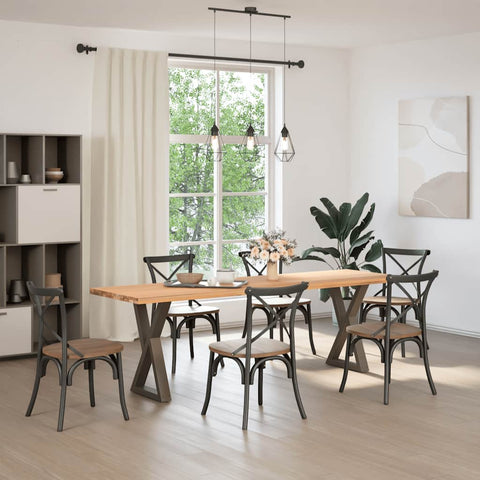 vidaXL Dining Table Legs 2 pcs Natural Steel 60x(72-73.3) cm Steel