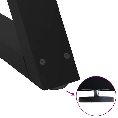 vidaXL Dining Table Legs 2 pcs Black 70x(72-73.3) cm Steel