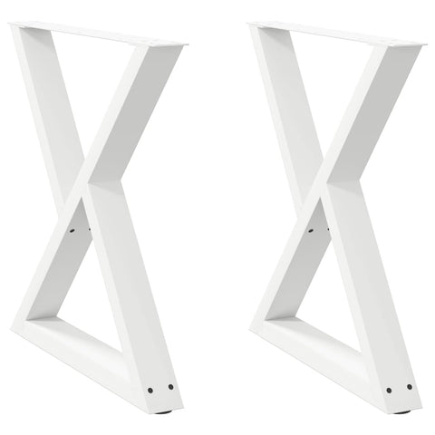 vidaXL Dining Table Legs 2 pcs White 70x(72-73.3) cm Steel