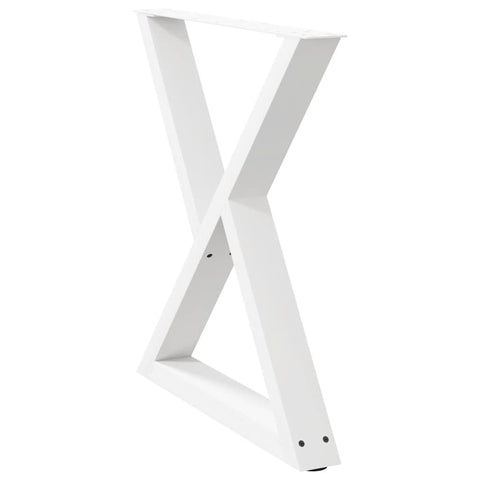 vidaXL Dining Table Legs 2 pcs White 70x(72-73.3) cm Steel