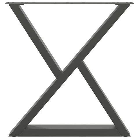 vidaXL Dining Table Legs 2 pcs Anthracite 70x(72-73.3) cm Steel