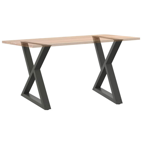 vidaXL Dining Table Legs 2 pcs Anthracite 70x(72-73.3) cm Steel