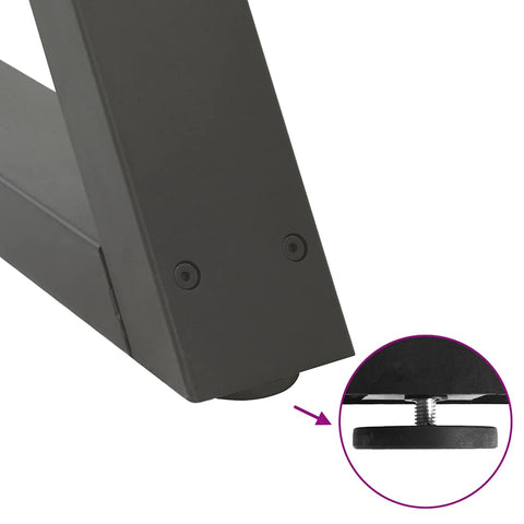 vidaXL Dining Table Legs 2 pcs Anthracite 70x(72-73.3) cm Steel