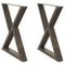 vidaXL Dining Table Legs 2 pcs Natural Steel 70x(72-73.3) cm Steel