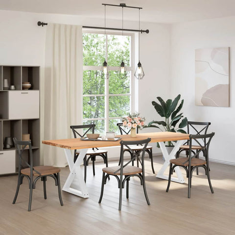 vidaXL Dining Table Legs 2 pcs White 80x(72-73.3) cm Steel