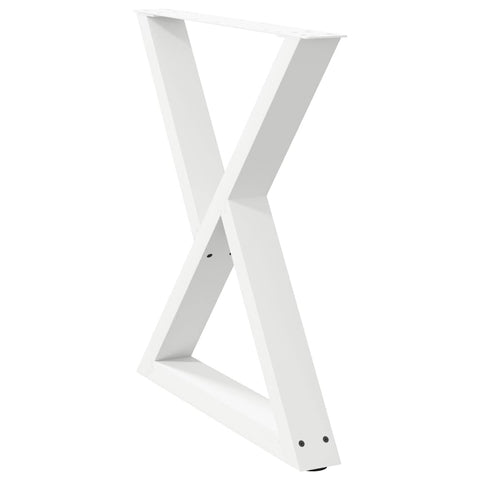vidaXL Dining Table Legs 2 pcs White 80x(72-73.3) cm Steel