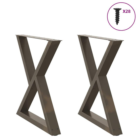 vidaXL Dining Table Legs 2 pcs Natural Steel 80x(72-73.3) cm Steel