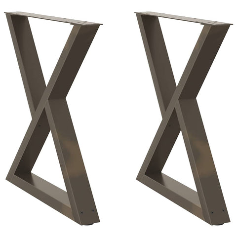 vidaXL Dining Table Legs 2 pcs Natural Steel 80x(72-73.3) cm Steel
