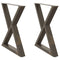 vidaXL Dining Table Legs 2 pcs Natural Steel 80x(72-73.3) cm Steel