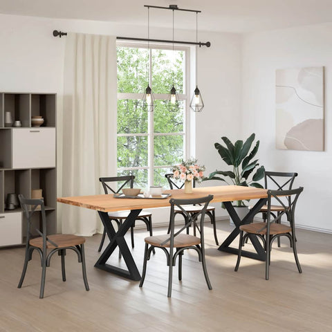 vidaXL Dining Table Legs 2 pcs Black 90x(72-73.3) cm Steel