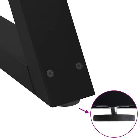 vidaXL Dining Table Legs 2 pcs Black 90x(72-73.3) cm Steel