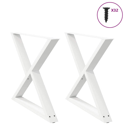vidaXL Dining Table Legs 2 pcs White 90x(72-73.3) cm Steel
