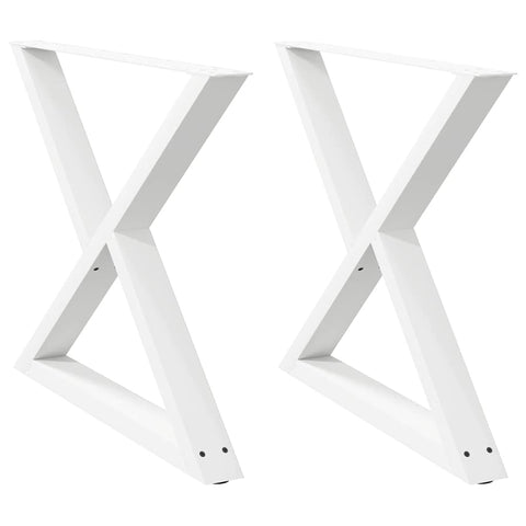 vidaXL Dining Table Legs 2 pcs White 90x(72-73.3) cm Steel